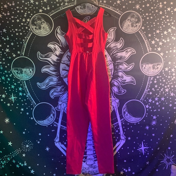 Candy Apple Red Jumpsuit - Picture 2 of 2